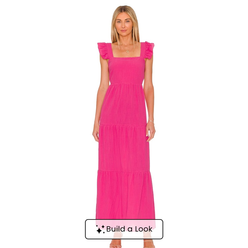 SNDYS x REVOLVE Peaches Linen Dress in Hot Pink